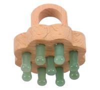 PENIKOKO Jade Massage Comb Wooden Handle for Self Massage Comb for Home Travel Use Providing Soothing Scalp Gua Sha