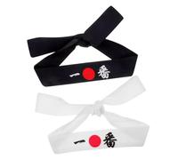 PENIKOKO Japanese Style Sushi Chef Headwear 2pcs, Wide Printed Samurai Headbands for Men and Women, Breathable Cooking and Fitness Hair Accessories
