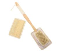 PENIKOKO Long Handle Back Scrubber Bath Brush with Natural Loofah Fibers for Exfoliating Deep Cleansing and Skin Massage Portable Body Shower Scrubber for Men and Women