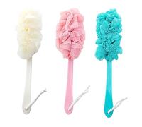 PENIKOKO Long Handle Bathing Body Brush with Soft Bristles for Deep Cleansing and Muscle Massage Thick Material Back Scrubber for Reach Areas Bathroom Supplies Essential in Blue Pink Beige