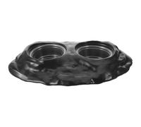 PENIKOKO Magnetic Reptile Feeding Ledge with 2 Black Bowls, Hanging Small Animal Feeder for Geckos, Tree Frogs, and Turtles, 5pcs Set for Vivarium Habitat Accessories