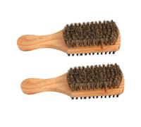PENIKOKO Men’s Wooden Beard Styling Brush 2pcs Medium Boar Bristle Beard Grooming Tool for Mustache Shaping and Hair Straightening