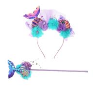 PENIKOKO Mermaid Headband and Fairy Wand for Festival Hairband Party Supplies Carnival Costume Prop Vibrant Mermaid Tail Design Accessories for Birthday and Holiday Celebrations