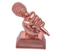 PENIKOKO Microphone Trophy Adornment Copper Resin Music Award for Singing Competitions Decorative Trophy for Childrens Classroom and Ceremony Use