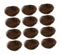 PENIKOKO Mini Bird Nests 12pcs 2.75 Inch Artificial Natural Fibre Faux Nest for Micro Landscape Garden and Party Decoration