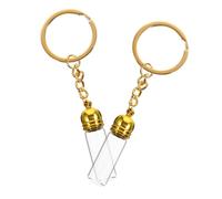 PENIKOKO Mini Refillable Perfume Bottles 2pcs Large Glass Vials with Golden Acrylic Caps and Keychain Set for Travel and Everyday Perfume Holder