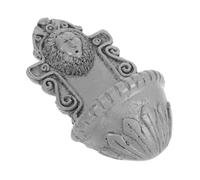 PENIKOKO Miniature Pond Lion Head Mini Wall Decor Animal Head Sculptures Mini Dollhouse Decor Dollhouse Wall Decor Model Dollhouse Garden Accessories Miniature Dollhouse Model Resin Grey