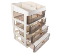 PENIKOKO Multi-tier Drawer Makeup Organizer and Desk Drawer Organizer for Desktop Storage, White Pp Material with Classifying and Storing Cosmetics and Stationery, for Home and Office Use