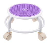 PENIKOKO Multifunctional Round Low Small Swivel Rolling Stool with Wheels for Pedicure and Home Cleaning, Portable Pedicure Low Stool Chair with Smooth Universal Casters,