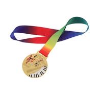 PENIKOKO Music Award Medals Zinc Alloy with Neck Ribbon for Competitions Lightweight Musical Medals for Piano Singing Violin Contests and School Events