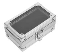 PENIKOKO Nail Bits Organizer Storage Box with Slots Silver Nail Drill Bit Holder for Professional Technicians and Home Use Portable Display Case for Manicure Tools