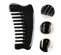 PENIKOKO Natural Ox Horn Multi-Functional Hair Scalp and Back Massage Comb Portable Pocket Massage Tool for Men and Women Black
