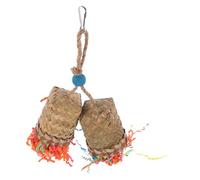 PENIKOKO Natural Palm Leaf Woven Parrot Shredding Hanging Cage Chew for Birds and Parrots Bright Foraging Chewing Fun Safe and Easy to Hang Bird Cage