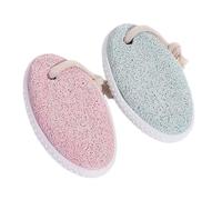 PENIKOKO Natural Pumice Stone Callus Remover Foot Care Pedicure Stones 2pcs Set Oval Shape for Dead Skin Exfoliation with Nordic Pink and Green Colors for Home and Travel Use