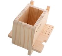 PENIKOKO Natural Wood Nail Drill Bits Organizer Box Desktop Storage Rack for Manicure Tools Nail Supply Organizer with Easy Access Holder and Workspace Tidiness