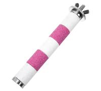 PENIKOKO Parrot Paw Grinding Stick and Bird Cage Perch Stand Carborundum Nail File Rod Stainless Steel Base 15cm Parakeet Bird Perch Toy for Cockatiels and