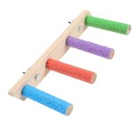 PENIKOKO Parrot Wooden Ladder Toy Claw Grinding Function Multilayer Bird Cage Accessory Four-section Sanded Climbing Ladder for Budgerigar and Small Pet Play