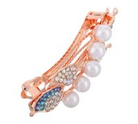 PENIKOKO Pearl Hairpin Large Alloy Butterfly Hair Clip for Ponytail Women Stylish Hair Jewelry for Wedding Accessories