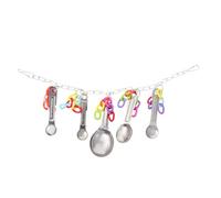 PENIKOKO Pet Bird Hanging Toy Colorful Parrot Training Toy Stainless Steel Spoons Multi-purpose Swing and Chewing for Parakeets Lovebirds and Cockatiels