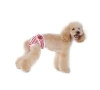 PENIKOKO Pet Dog Menstrual Diapers Stripe Pattern Adjustable Physiological Pants Red s Size Female Puppy Sanitary Protection for Incontinence