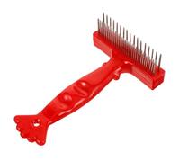 PENIKOKO Pet Grooming Rake Comb for Dogs and Cats Ergonomic Handle Metal and Plastic to Long Hair Shedding and Detangling Brush Comfortable Grip for Easy Cleaning