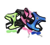 PENIKOKO Pet Harness Leash 4pcs Set Breathable Mesh Dog Vest Large Size Adjustable Nylon Straps for Comfortable Walking and Training