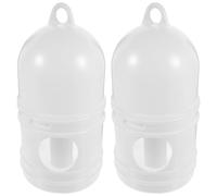 PENIKOKO Pigeon Water Dispenser and Bird Cage Water Cup Plastic 2pcs White round Base Gravity-fed Waterer for Pigeons and Birds in Coop Or Aviary