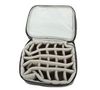 PENIKOKO Portable Double Layer Essential Oil and Nail Polish Case with Compartments Oxford Cloth Storage Bag for Organizing Cosmetics and Makeup Products Gray