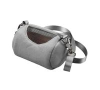 PENIKOKO Portable Hamster Carrier Bag with Mesh Design Adjustable Strap Round Pet Travel Pouch for Outdoor Sightseeing Camping Grey