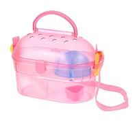 PENIKOKO Portable Hamster Travel Cage with Feeder and Bathtub Detachable Easy Clean Small Pet Carrier Case for Chinchilla Gerbil Guinea Pig Squirrel and Hedgehog Outdoor Use