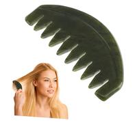 PENIKOKO Portable Jade Scraping Massage Comb Natural Xiuyan Jade Hair Scalp Massager Scraping Tool for Relaxation and Blood Circulation