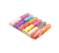 PENIKOKO Portable Lipstick Box 12pcs Embroidered Silk Single Lipstick Case with Mirror Mixed Colors for Women Travel Makeup Storage