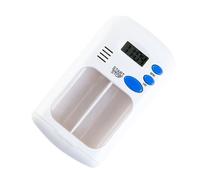 PENIKOKO Portable Medicine Organizer with Smart Reminder Alarm and Light-Proof 2-Compartment Design for Daily Medication Management On-The-Move Travel Or Home Use