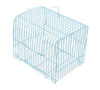 PENIKOKO Portable Parrot Cage Wire Bird Cage Medium Handheld Metal Travel Carrier Blue Half-round Design for Pet Birds Outing and Parakeet Use