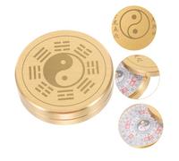 PENIKOKO Portable Small Taoist Copper Compass with Protective Cover Vintage Round Chinese Feng Shui Compass Accurate Mini Traditional Navigation Tool for Travel and Outdoor Use