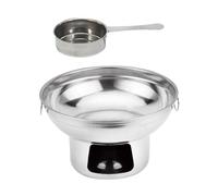 PENIKOKO Portable Stainless Steel Alcohol Stove Household Pot with Double Handle Corrosion Resistant Small Hot Pot for Outdoor Camping and Picnic Food Heating Practical with Alcohol Cup
