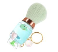 PENIKOKO Portable Travel Makeup Brush Powder Blush Brush Key Ring Light Aqua Green Compact Face Cosmetic Tool for On-the-go Makeup