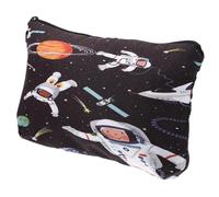 PENIKOKO Portable Travel Toiletry Bag with Outer Space Astronaut Prints Lightweight Cosmetic Pouch for Women Multi Use Sundries Storage Organizer for Flight Attendant Essentials and Daily