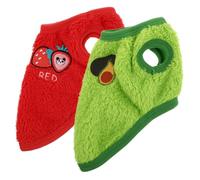 PENIKOKO Rabbit Warm Vest 2pcs Set for Small Pets, Washable Decorative Bunny Clothes in Avocado Green and Strawberry Red, Suitable for Dwarf and Holland Lop Rabbits, Soft Pet Apparel