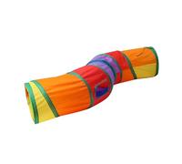 PENIKOKO Rainbow Cat Tunnel Foldable S-shaped Channel Interactive Pet Tube for Indoor Cats Rainbow Color Collapsible for Kitten Entertainment