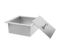 PENIKOKO Recessed Countertop Trash Can Lid Stainless Steel Square Embedded Waste Bin Cover Swing Flap for Kitchen Bathroom Sink Recycling Can Space-saving Clutter-reducing Design