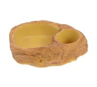 PENIKOKO Reptile Feeding Bowl and Deep Water Basin Simulation Rocks Design for Tortoises and Lizards, Sturdy Pet Drinking and Bathing Pool for Reptile Habitats