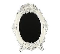 PENIKOKO Retro European Style Desktop Makeup Mirror Silver Metal Frame Lightweight Tabletop Vanity Mirror for Bedroom Dressing Table and Home Decoration