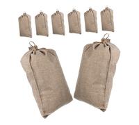 PENIKOKO Reusable Vegetable Storage Bags Burlap Drawstring Fruit Sack 20x25cm Portable Jute Produce Bags for Kitchen Organization 8pcs Set