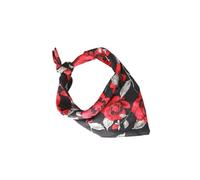 PENIKOKO Rose Pattern Cotton Pet Saliva Bib Collar for Dogs and Cats, Adjustable Neck Bandana 25-48Cm, Black Base with Red Roses, Valentine’S Day Pet Accessory