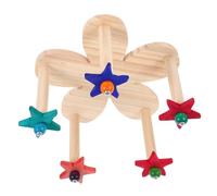 PENIKOKO Rotating Wooden Ferris Wheel Bird Perch for Parrots and Small Birds Natural Wood Stand for Cage Exercise Coordination and Balance Development Easy to Install Play Stand for