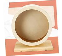 PENIKOKO Silent Wooden Hamster Wheel with Cork Mat Medium Sized Exercise for Small Pets Like Chinchillas Hedgehogs Guinea Pigs Quiet Running Spinner to Boredom and Boost Activity