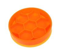 PENIKOKO Silicone Slow Feeder Dog Bowl Small Orange Choke Non Slip Pet Feeding Dish for Small Dogs and Cats Lightweight Travel Friendly Design to Prevent Indigestion and Bloating