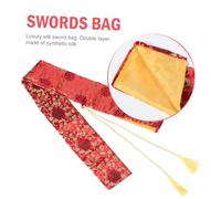 PENIKOKO Silk Tai Chi Sword Storage Bag with Tassel Design Lightweight Protective Brocade Carrying Case for Martial Arts Sticks and Long Items Portable and Practical Holder