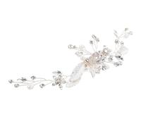 PENIKOKO Silver Wedding Hair Clip Zinc Alloy Material, Easy to Use and Sturdy with Rhinestone Leaf Design for Brides for Weddings and Evening Parties